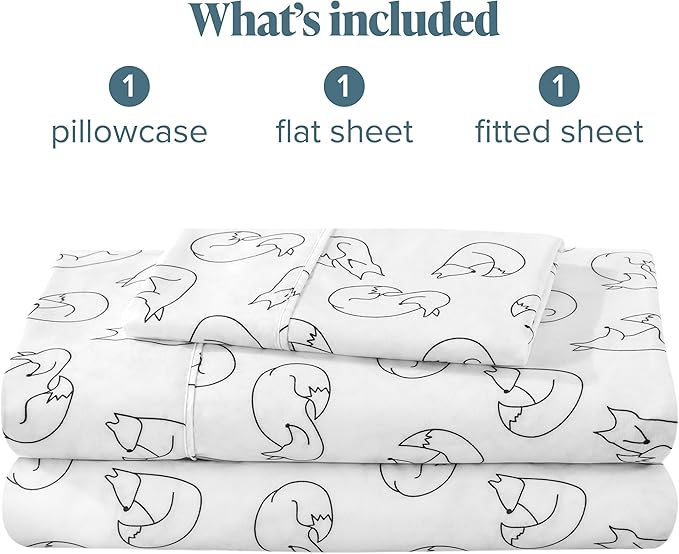 Bare Home Twin XL - College Dorm Size - Christmas Sheet Set - Luxury 1800 Ultra - Double Brushed Soft Microfiber - Deep Pockets - Easy Fit - 3 Piece Set - Holiday Bed Sheets (Twin XL, Feelin' Foxy)