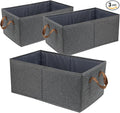 Fordonral Pack of 3 Large Capacity Storage Bins Closet Organizer System, Sturdy Foldable Storage Boxes for Organizing Clothing, Sheets, Toys, Books - Shelf Organizer Shelves Basket Storage Bin