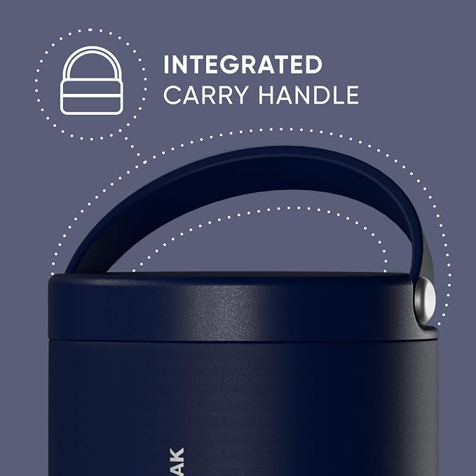 Hydrapeak 18oz Stainless Steel Vacuum Insulated Food Jar Kids for Hot and Cold Food, Wide Mouth Leak-Proof Soup Adults, 10 Hours 16 (Navy) (HP-Foodie18)