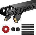 ENONCI Updated Cable Raceway Kit - 154 (10x15.4) Inch Open Slot Wire Covers for Cords, Under Desk Cable Management System to Hide Under Desk/Tv/Computer/Net/Power Cords, (Pack 10)