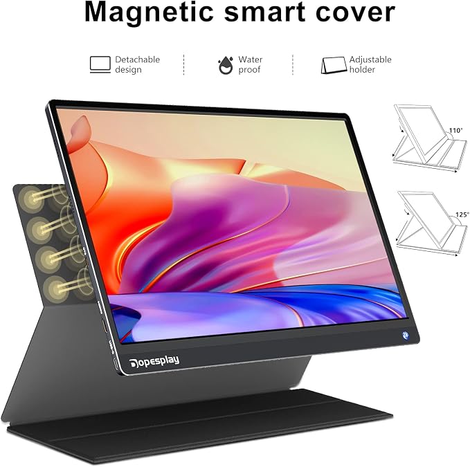 Dopesplay Portable Monitor for Laptop with Touchscreen, 15.6" FHD 1080P Second Laptop Monitor Extender with 5000mAh Battery for Laptops, MacBook, Phones, PS4/5, Xbox, Switch (NO Touch on iPhone)