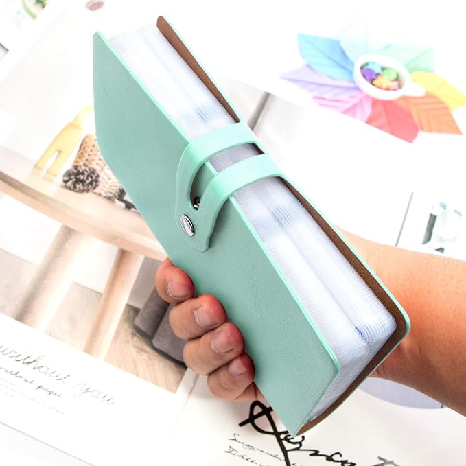 Padike RFID Credit Card Holder Business Card Organizer Business Card Holder, with 96 Card Slots Credit Card Protector for Managing Your Different Cards to Prevent Loss or Damage (Light green)