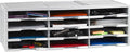 Storex 12-Compartment Literature Organizer/Document Sorter, Grey (61601U01C)