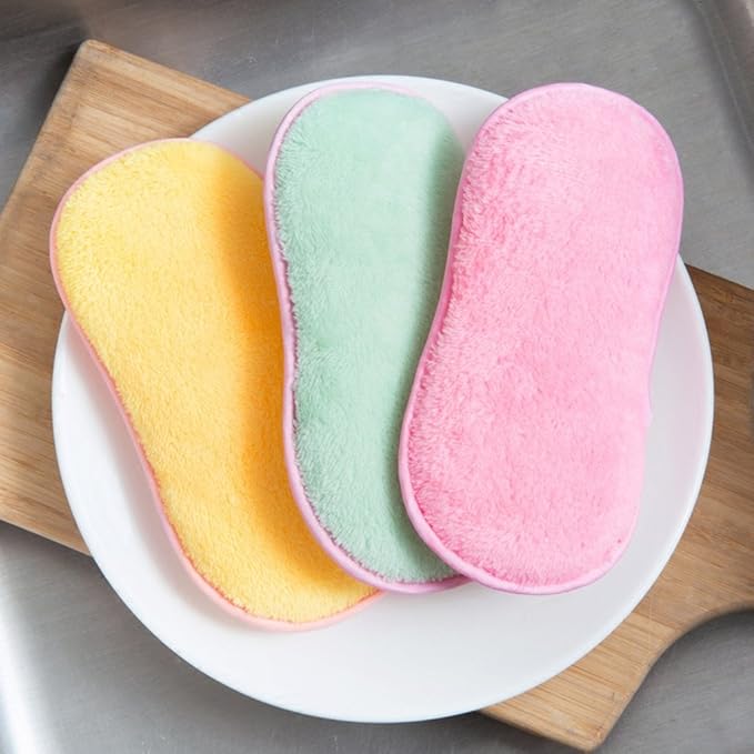Best Kitchen Absorbent & Non Scratch Materials Sponges Scrubber for Odor Fiber Dish Washing Cloths