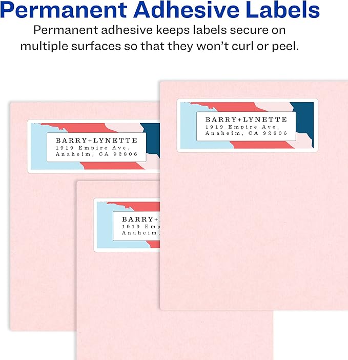 Avery Matte White Round Labels, Sure Feed Technology, Permanent Adhesive, 1-1/2", 400 Labels (8293)