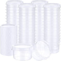 Sieral 36 Pack 8 oz Freezer Containers with Lids Reusable Deli Freezer Storage Containers Stackable Plastic Thick Twist Top Jars for Takeout Food Round Wide Mouth Lunch Snack (White)