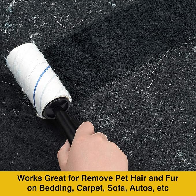Extra Sticky Lint Rollers for Pet Hair, 450 Sheets, 5 Packs | Removes dog & cat fur, dust, fuzz & lint from clothes, couch, furniture & car for home, office & travel. Easy tear sheets