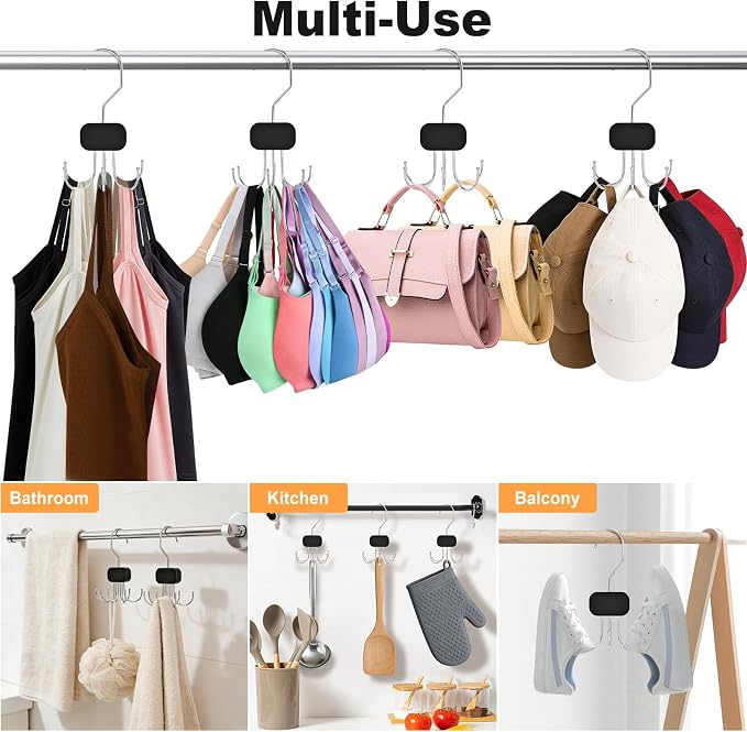 Belt Hanger for Closet, 1PCS Belt Organizer for Closet 360°Rotating Max 24 Belt, Tie Rack Hanger for Closet Tie Organizer for Closet Belt Holder for Closet for Belt,Tie,Tank Top,Bra,Scarf,Hat