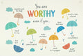 Classroom Wall Flag Decor-Teacher Gift-Inspirational Back to School Wall Banner Decor-You Are Worthy Even If You-Hanging Rectangular Canvas Banner for Classroom Teacher Office Reading Corner