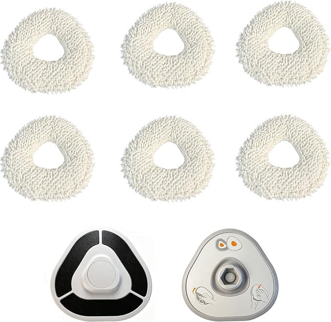 2 Pcs Mop Pad Holders and 6 Pcs Mop Pads | Compatible with Narwal Freo,Freo Pro,Freo X Ultra,Freo Z Ultra,Freo Z10 | Washable Reusable Microfiber Household Robot Vacuum Mop Replacement Parts