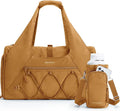 BAGSMART Gym Bag for Women, Lightweight Duffel with Shoe Compartment, Tote Bag with Wet Pocket for Yoga Travel, Yellow