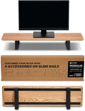 ULTRARM Moodular Wooden Monitor Stand Desk Organizer, Standard 33.4" Oak | Customizable Organized Workspace, Aluminum Slide Rails, 10 Add-Ons Sold Separately: Storage Drawer, Tablet, Phone & More