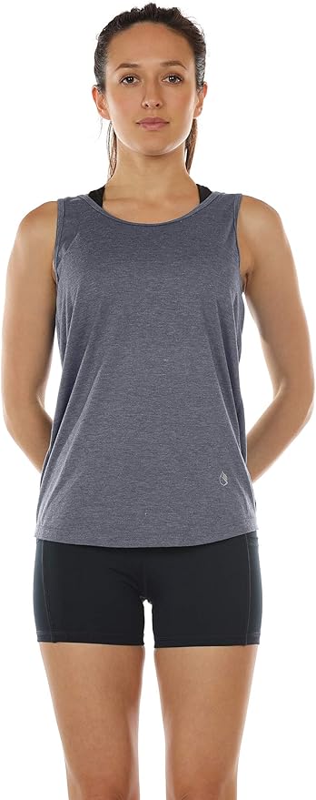 icyzone Women's Open Back High Neck Workout Athletic Gym Tank Tops