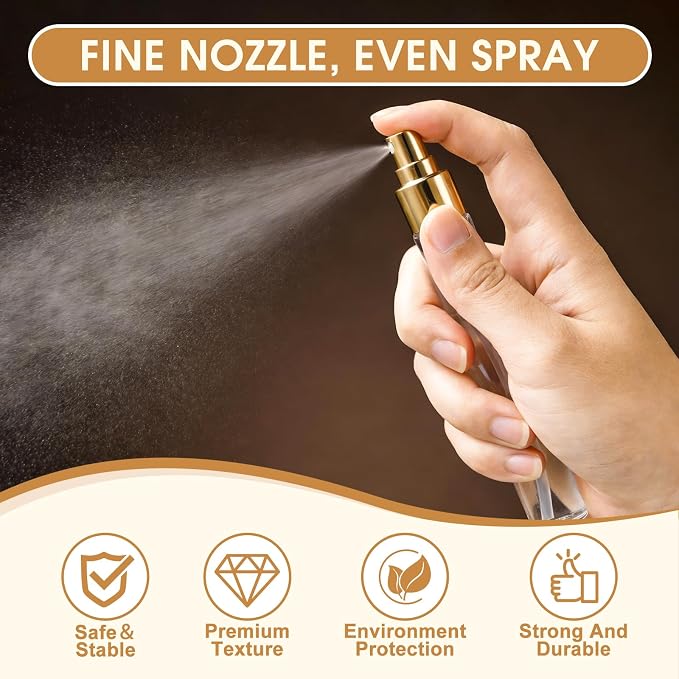 Mini Glass Spray Bottle 20pcs 10ml Clear Spray Bottle Empty, Fine Mist Refillable Mini Perfume Spray Bottle, Perfume Atomizer, Travel Spray Bottle For Hair, Small Empty Sample Containers Portable
