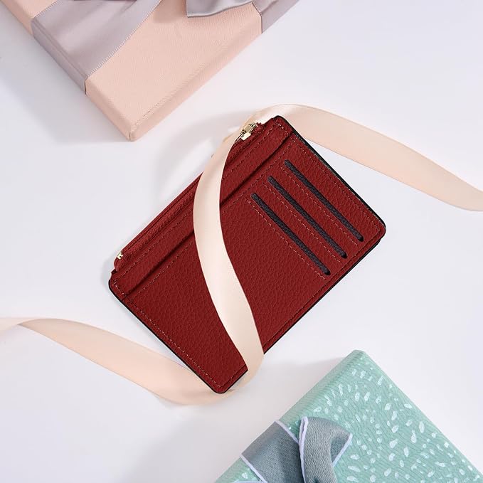 Tipmile Womens Credit Card Holder Wallet, Small Slim RFID Blocking Sleeve | Mini Tiny Cute ID Case, Minimalist Zipper Pocket Wallet, Thin Coin Purse, Mothers Gift