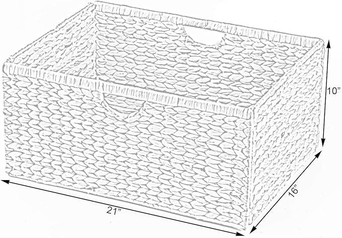 Vintiquewise Foldable Natural Water Hyacinth Storage Bin (Set of 3 Large)