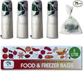 Eco Green Living 1.59 Gallons Food Storage Bags, Plastic Free Food & Freezer Bags, Tie Top Storage Bags with Labelling Space, Large Sandwich Bags, 80 Bags