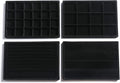 Frebeauty Jewelry Trays for Drawer,Set of 4 Jewelry Organizer and Storage | Velvet Material,Stackable,Adjustable Dividers,Drawer Inserts for Rings Studs Bracelet,Earring Organizer for Women Girls