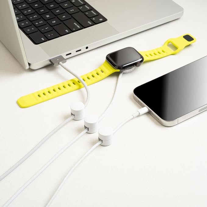 ICONIT Cable Anchors for Desk Organization White | Premium Aluminum Cord Organizers | Charger + Cable Management Clips for Home & Office | Stylish, Sturdy, & Functional | (3 Pack)