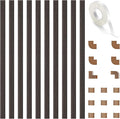 Delamu 157in Cord Covers for Wires on Wall, One-Cord Cord Hider, TV Cord Hider for Wall Mounted TV, Wire Hider Wire Covers for Cords on Wall, Cable Management for Home & Office, W0.55 H0.4in, DarkWood