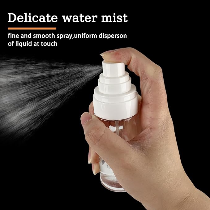 2 Pack 2oz/60ml Spray Bottles with Fine Mist for Hair and Face, Travel Spray Bottles for Perfume, Liquid Cosmetics and Essential Oils Decanting