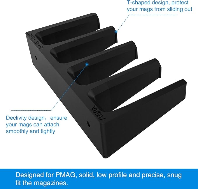 Solid ABS 6X Standard PMAG Wall Mount, Mag Holder, Home Magazine Storage Rack