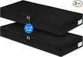 4.5-Inch Tall Under Bed Storage Container, Low Profile Underbed Storage Bin, Thin Clothes Storage Organizer with Rigid Sides & Bottom, Shallow Storage for Under Couch & Dresser Space, 2-pack, Black