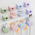 12Pack Rotatable Cord Organizer,Spring Cable Clips Desk Cable Management Cord Holder Adhesive Phone Charger Cord Clips for Home Office Car Wall Nightstand Accessories, Multicolor
