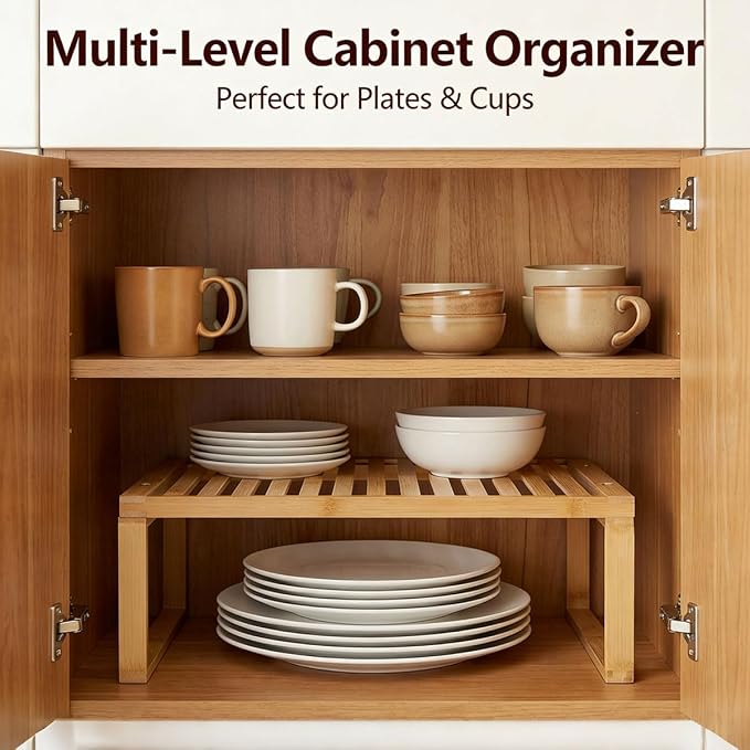 Kitchen Cabinet Organizer Shelf, All-Purpose Spice Rack Organizer for Cabinet, Comprehensive Spice Organization for Cabinet, Multi-Scene Pantry Organizers and Storage, Works in Kitchen & Bathroom