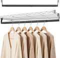 Adjustable Expandable Closet Rod for Wire Shelving, 30-70” Heavy Duty Closet Hanging Rod, Closet Extender Hanging Rod for Wardrobe, Laundry Room, Closet Organization, Black