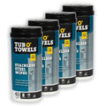 Tub O' Towels TW90 Heavy-Duty Multi-Surface Cleaning Wipes, 5-Pack – XL 10" x 12" Dual-Texture Wipes, 90 Count Per Canister (450 Total Wipes) – Helps Remove Grease, Oil, Tar, Paint & Ink