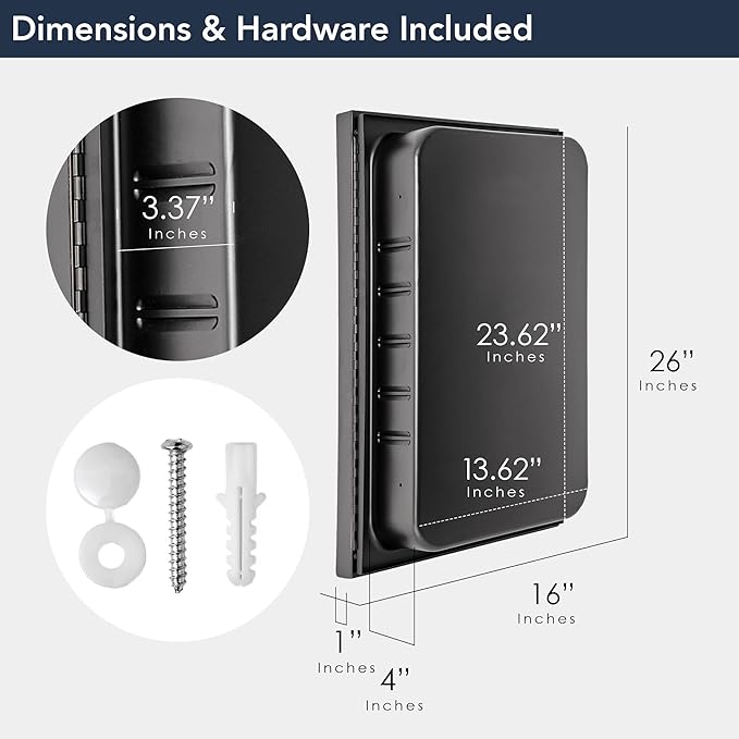 Head West Brushed Black Recessed Medicine Cabinet Mirror 16" x 26", Bathroom Wall Mount Storage Organizer with Glass Shelves