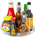 9.5" W Acrylic Clear Lazy Susan Turntable for Cabinet,Kitchen Countertop,Refrigerator and Pantry Organization Storage,1 Tier Small Spinning Organizer for Vitamin,Medicine,Spice Rack & Organization