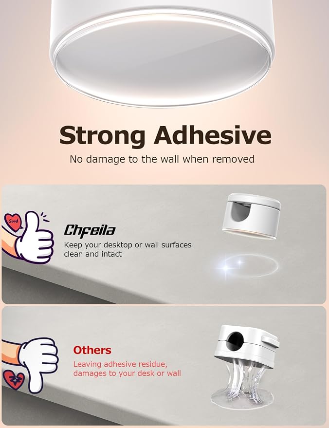 9 Pack Magnetic Cable Clips - Chfeila [Upgraded Twist-Lock] Cord Organizer, [360°Rotating Lid] Cable Management, Adhesive Wire Holder for Home Office Desk Desktop Nightstand Car Table Wall (White)