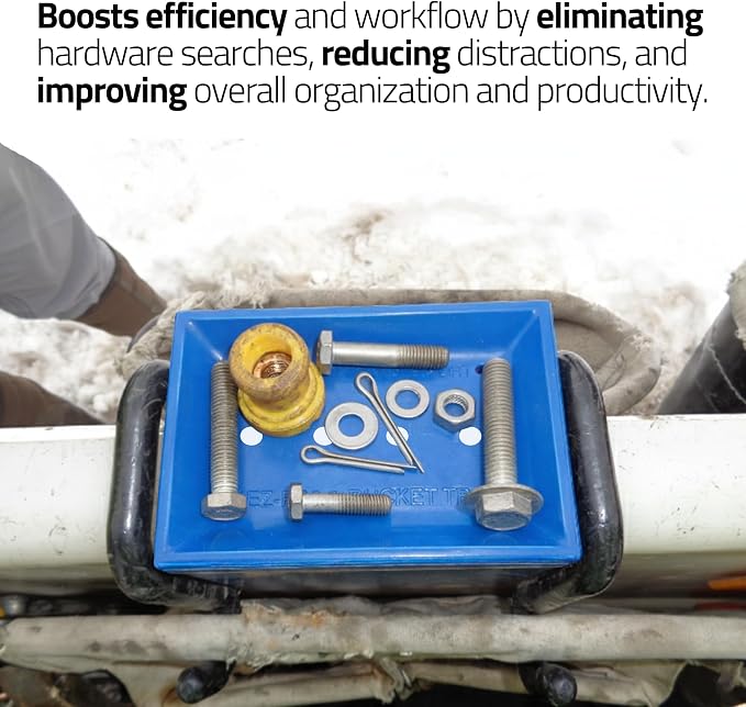 Lineman Bucket Tray for Bucket Truck – Blue Aerial Bucket Lip Tray with Patented Ramp & Magnetic Hardware Holder | Heavy Duty Utility Linework Accessories