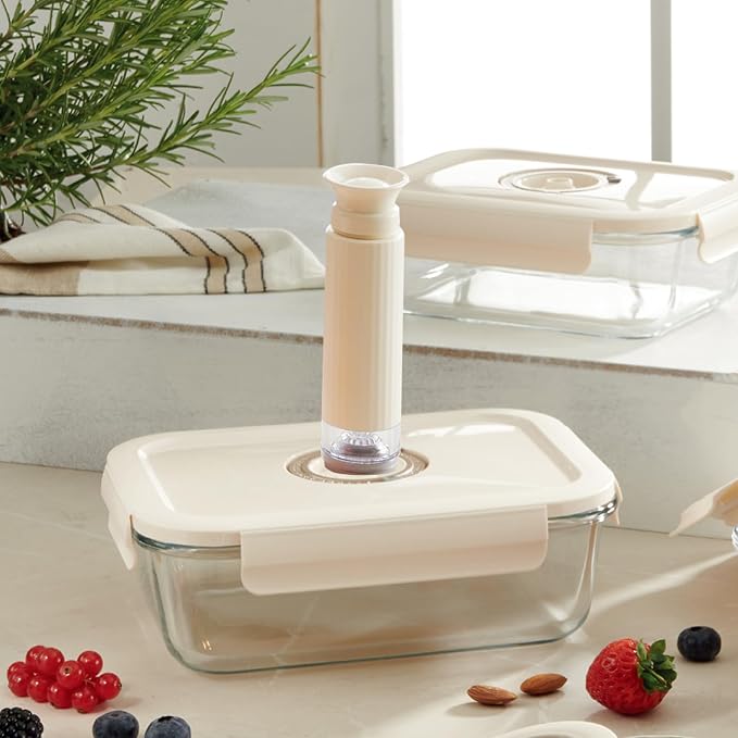 Manual Vacuum Seal Pump for Food Storage, Food Saver Vacuum Sealer Handheld for Sous Vide Bags & Vacuum Containers, Jar Vacuum Sealer for Wide & Regular Mouth Mason Jars (Only Pump)