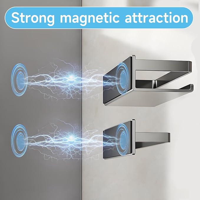 4 Pack Metal Magnetic Shelf, Small Kitchen Organization | Include Magnetic Spice Rack for Refrigerator,Magnetic Paper Towel Holder,Magnetic Hooks,Space-saving Storage rack