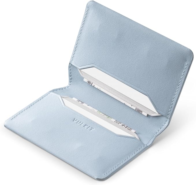 VULKIT Slim Minimalist Card Holder RFID Blocking Leather Credit Card Holder Front Pocket Wallet Magnetic Closure