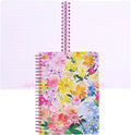 Steel Mill & Co Cute Floral Mini Spiral Notebook, 8.25" x 6.25" Journal with Durable Hardcover and 160 Lined Pages, Summer Garden