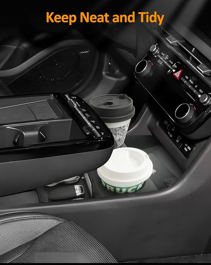 CDEFG Under Center Console Cup Holder Storage Box for 2025 2026 Hyundai Tucson NX4 Accessories, Tucson Center Console Organizer Tray Only for Electronic Gear (Not for Manual/Automatic Gearbox)