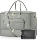 Travel Duffle Bag, Wide Open Large Weekender Bag for Women with Shoe Compartment, Carry on Overnight Bags with Toiletry Bag, Hospital Bag for Women Labor Delivery with Wet Pocket (Dark Green)