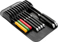 madesmart Classic Knife Mat for 11 Knives with Soft Grip Base, Carbon