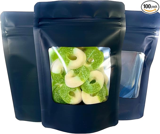 100 Pack Smell Proof Mylar Bags Resealable Ziplock Stand Up Foil Pouch. Ultra-Clear Window Not Frosted or Foggy. 4 Mil Thick. Storage, Sample, Travel and Display. ROYPACK (4.5 x 6.5 inch Medium)