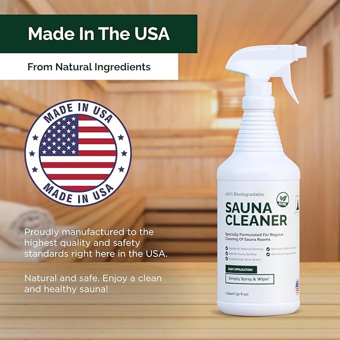 Northwood Sauna - Sauna Cleaner - Natural Wood Cleaner & Deodorizer - Ready-To-Use Spray - 1 Quart (32 Fl Oz)