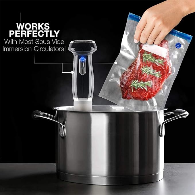 VICARKO 30 Vacuum Zipper Bags, Vacuum Sealer Bags, Food Storage, Reusable Bags, with Double Layers, BPA Free, 4.3L, 13.5 x 10.5"