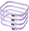 YQBRAO 4-Pack Clear Diaper Bag Organizer Pouches, 1.2mm Ultra-Thick PET Travel Pouches for Toiletries & Makeup, Rigid Self-Standing Bags with YKK Zippers, TSA Approved (Purple)