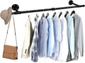 Oroonoko 36 inch Industrial Pipe Clothes Rack Wall Mount For Hanging Rod Bar for Laundry Room Up to Max Load 135Lb Black