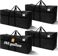 Windyun 4 Pack 195 Gallon Extra Large Moving Bags XXL Heavy Duty Storage Bag with Strong Zipper Handle Jumbo Big Tote Box Foldable for College Dorm Travel Clothes Duffle Blanket Pillow(Black)