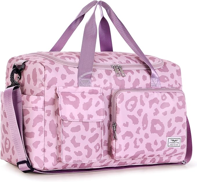 FIORETTO Women's Gym Duffle Bag with Shoes Compartment, 30L Capacity, Ideal for Travel, Gym, Sports, Duffel, Weekender
