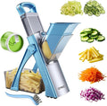 QYKIC Upgrade Safe Mandoline Slicer for Kitchen, Vegetable Chopper and Slicer, Potato Slicer Thickness Adjuster, French Fry Cutter, Veggie Onion Dicer Faster Kitchen Mandolin for Meal Prep